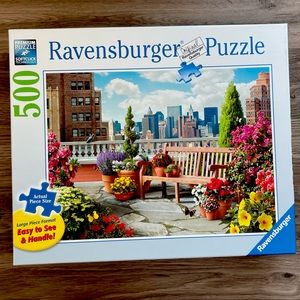 RAVENSBURGER 500 PIECE PUZZLE - ROOFTOP GARDEN/JARDIN - LARGE PIECE FORMAT